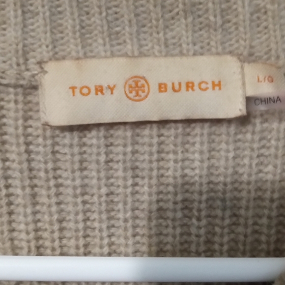 Tory Burch Tan Gold Cozy Cardigan Sweater - Picture 2 of 9